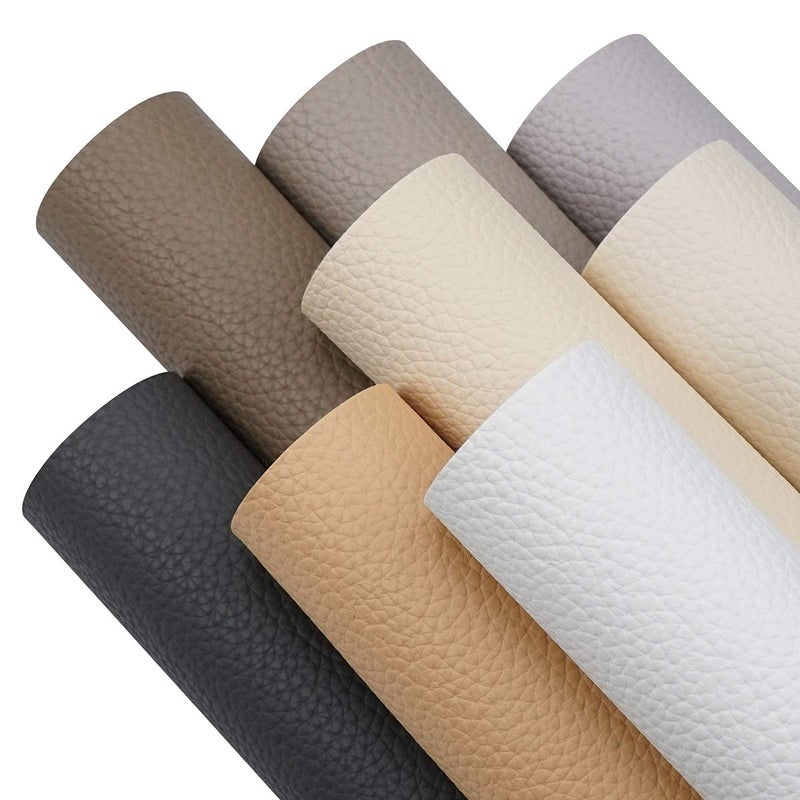 Litchi 8 Pieces 8x12 Inch Litchi Grain Texture Faux Leather Fabric Sheets for Bows and Earrings - Image 1